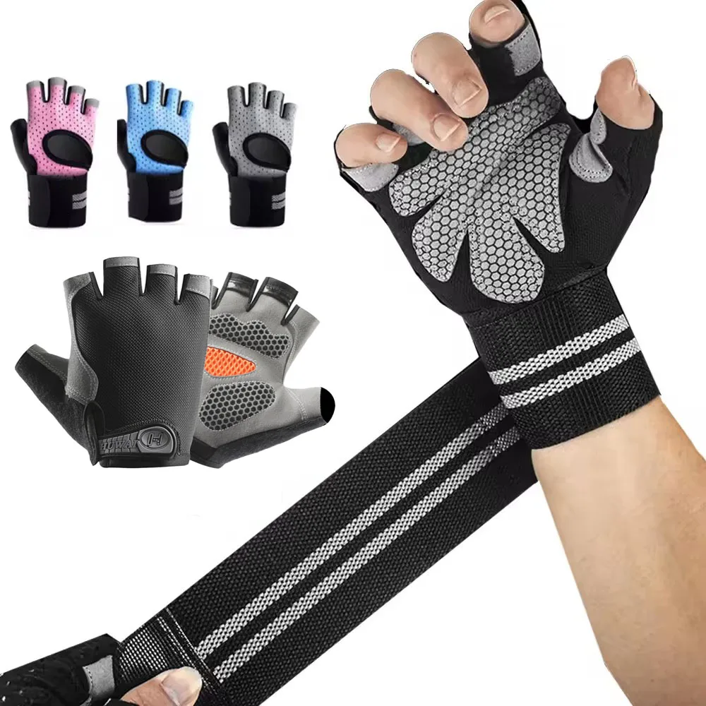 1Pair Half Finger Gym Fitness  - Crossfit Workout With Equipment ulasan dan harga